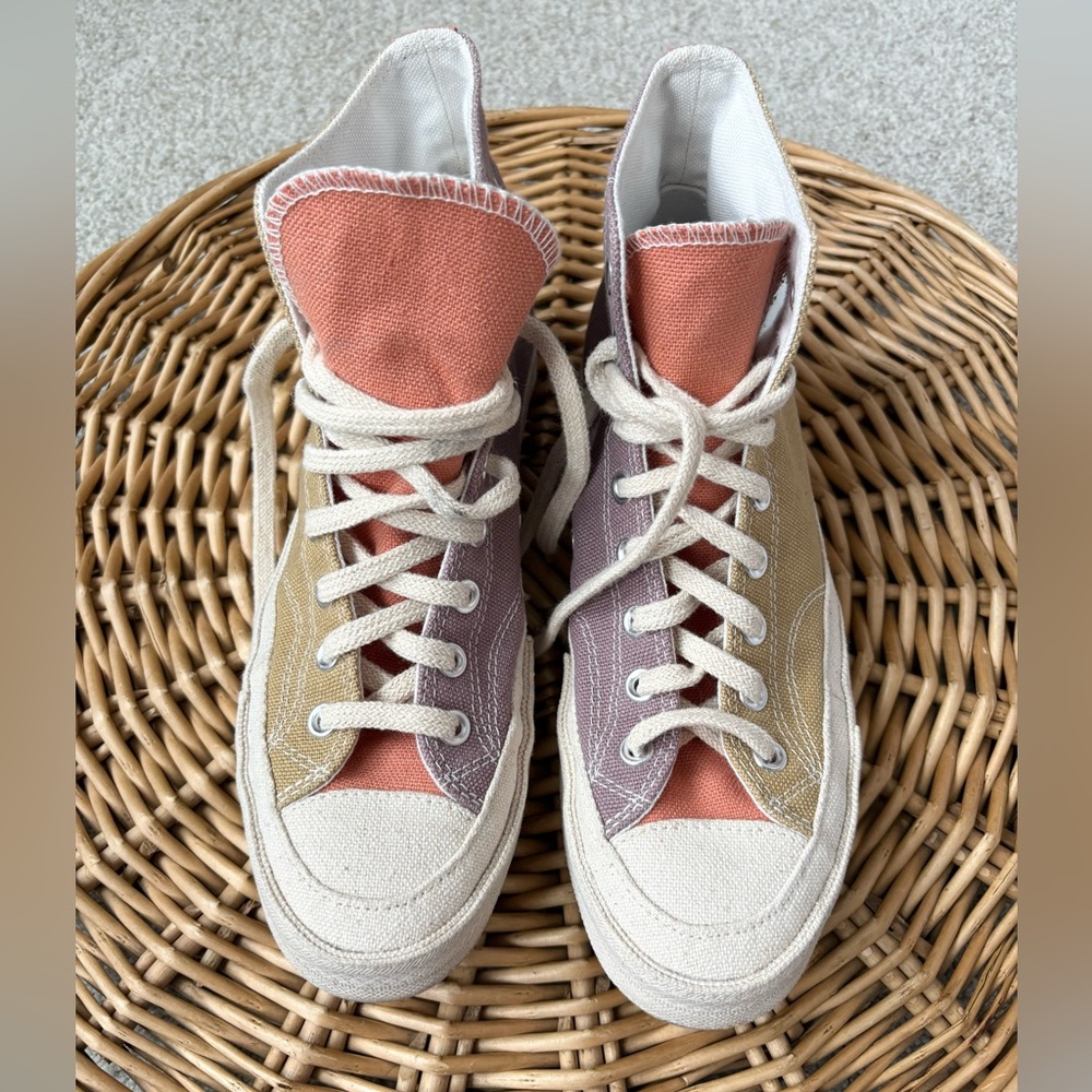 Converse High Top Sneakers in Mustard, Rust, and Mauve - Picture 5 of 12
